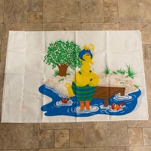 Vintage Sesame Street Big Bird Pillow Case (1) Excellent  Lustersoft No Iron USA